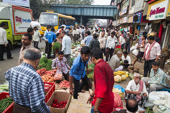 Vegetable Market Street Scene, Mumbai